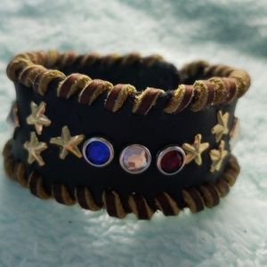 100% Black /Brown Leather Wrist Wrap